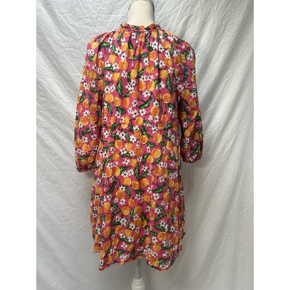 Draper James Orange Blossom Floral Kellie Babydoll Dress Drawstring Small - Picture 2 of 8